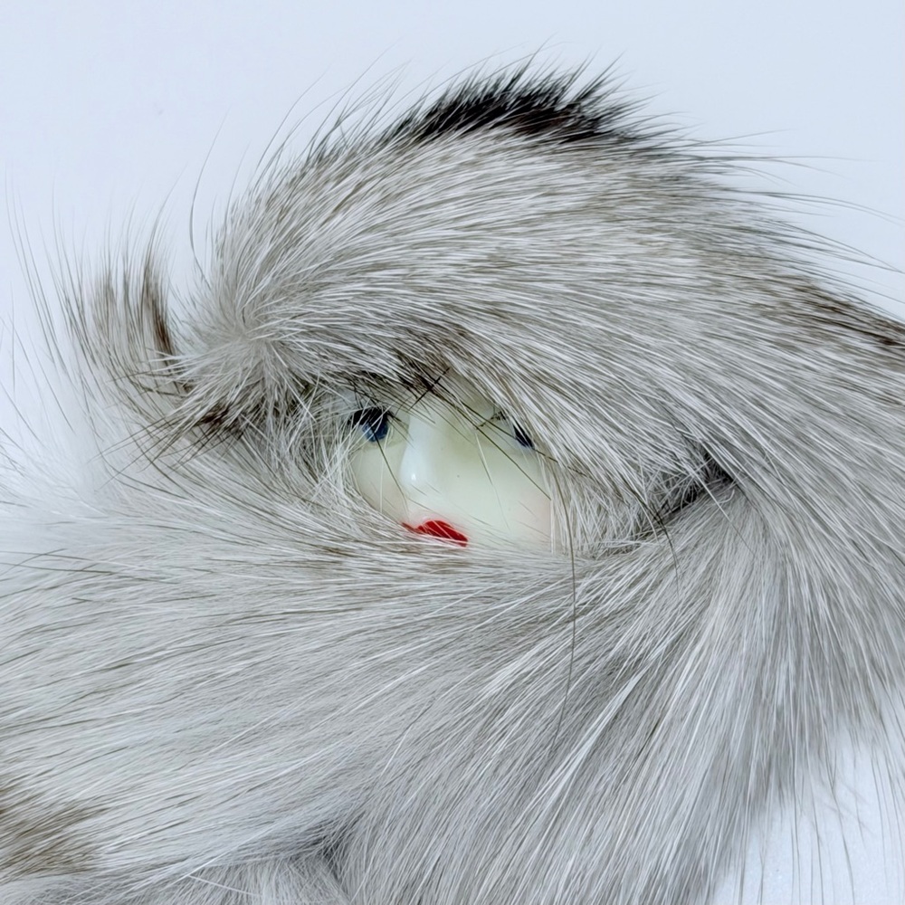 Art Deco Mink Lady Figural Brooch Vintage Fur Jewelry